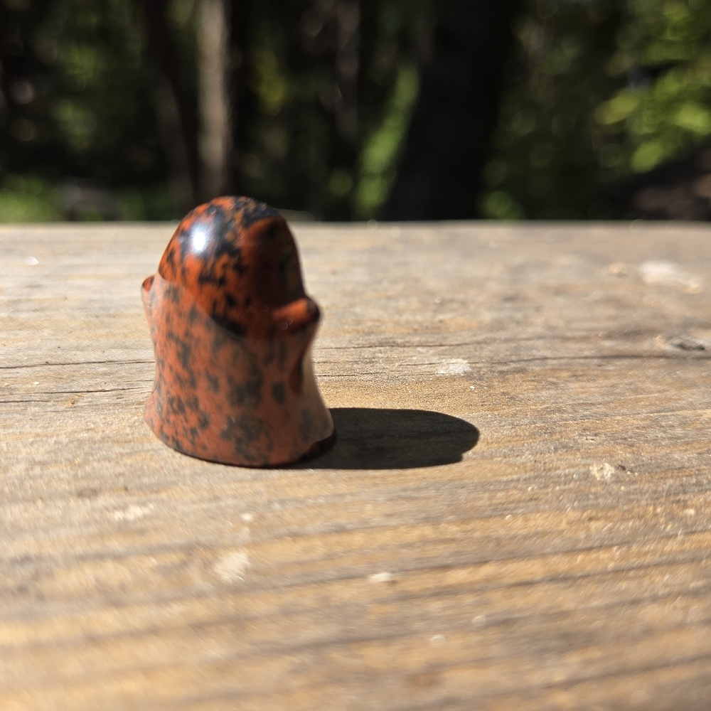 Mahogany Obsidian natural crystal hand carved mini ghost 1" - Picture 5 of 5